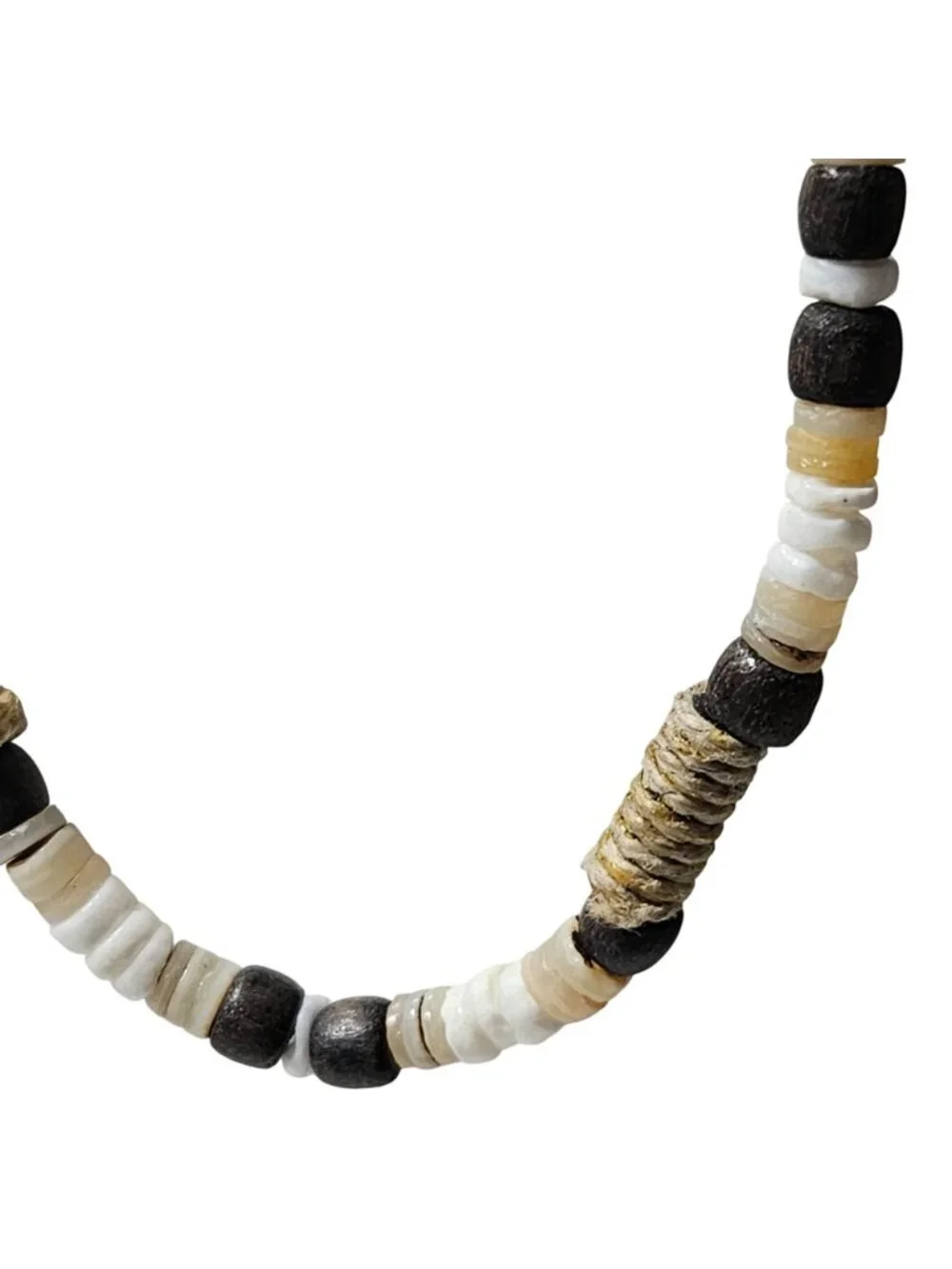 Vintage Boho Beaded Necklace Beach Core Surfer Shell Wood Beads Mens  Jewelry